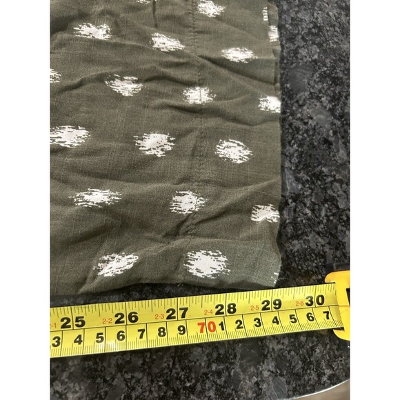 Women’s Size 12 Wide Leg Pants Olive Green Boho Granola Teacher Casual Fun Zip - Picture 7 of 9